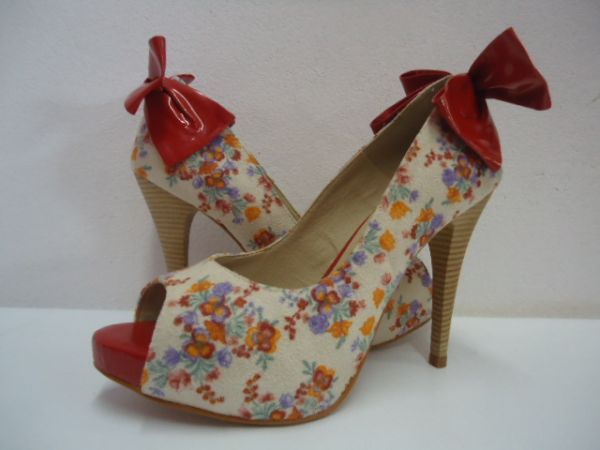 Peeptoe marfim flor